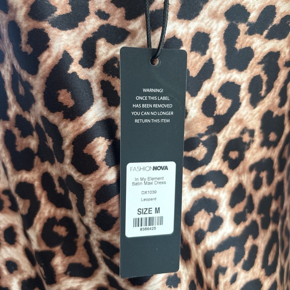 Fashion Nova Leopard Slip Maxi Dress - Brown - Picture 3 of 4